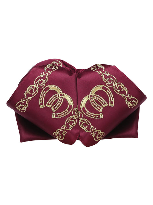Adult 
Mexican Charro Bow Tie 100% Polyester Wine/Gold 601588