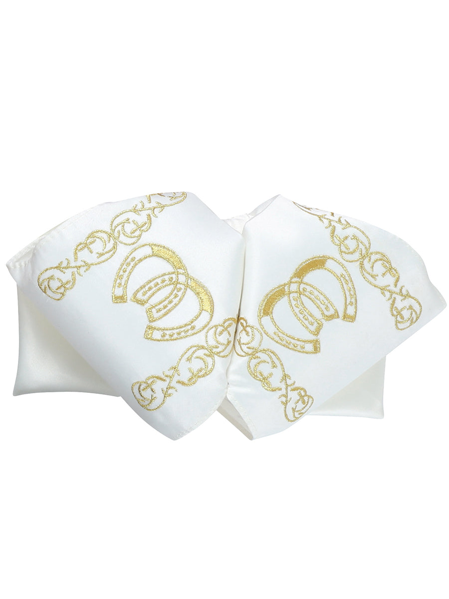 Adult 
Mexican Charro Bow Tie 100% Polyester Ivory/Gold 601601