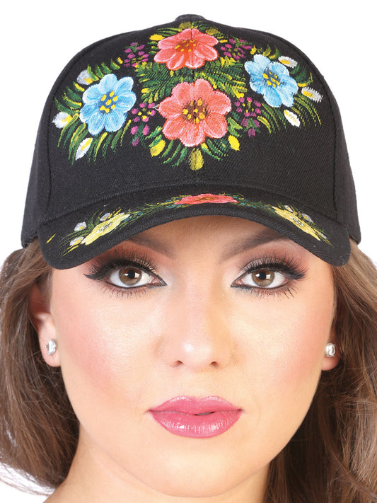 Artisanal Hand Painted Hat - Black 602672