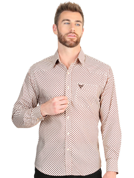 El General Men’s Long Sleeve Western Shirt - Khaki 45601